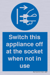 Switch this appliance off at the socket when not in use